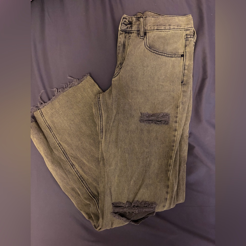 Distressed Olive Green Jeans